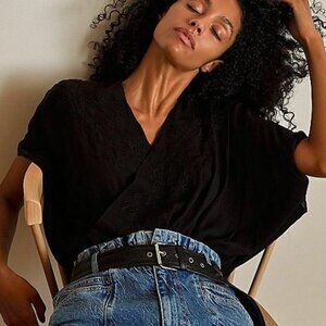 Free People Summer Lover Bodysuit Embroidered Dolman intimately Top XS